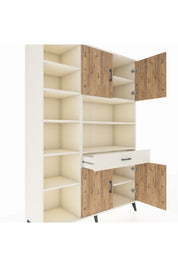 Hyperion Dolap 10 Raflı Tek Çekmeceli 4 Kapaklı 132x44x195 Aytaşı-Çam/Aytaşı