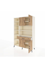 Hyperion Dolap 10 Raflı Tek Çekmeceli 4 Kapaklı 132x44x195 Aytaşı-Çam/Çam