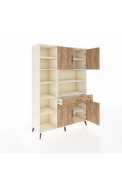 Hyperion Dolap 10 Raflı Tek Çekmeceli 4 Kapaklı 132x44x195 Aytaşı-Çam/Çam