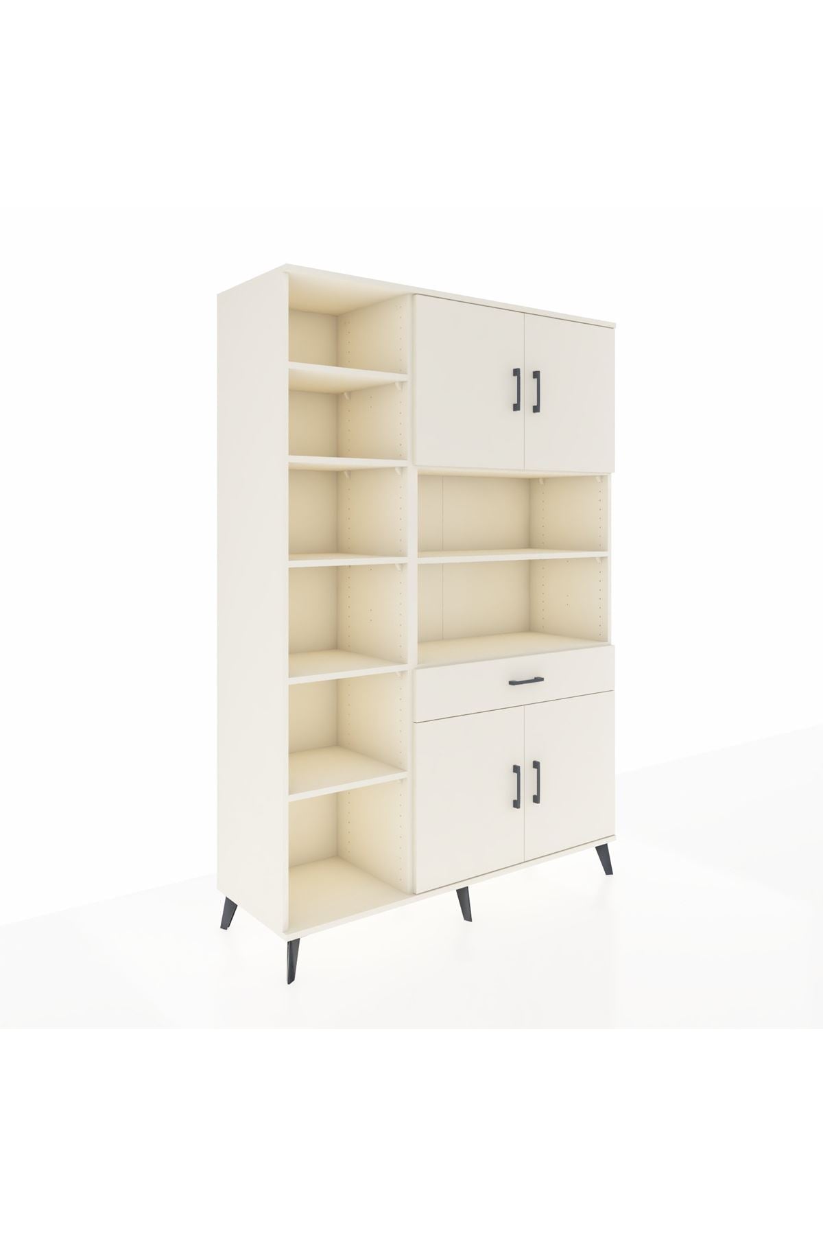 Hyperion Dolap 10 Raflı Tek Çekmeceli 4 Kapaklı 132x44x195 Aytaşı-Aytaşı/Aytaşı