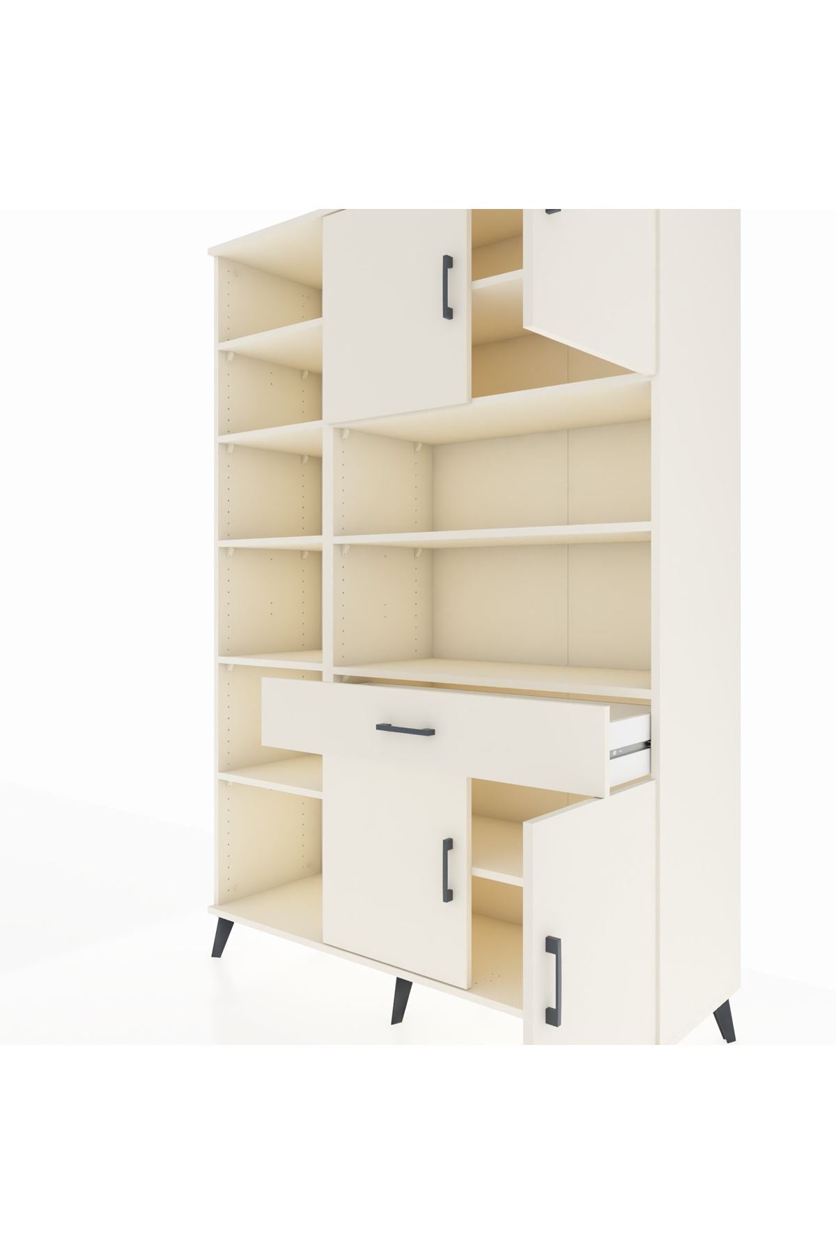 Hyperion Dolap 10 Raflı Tek Çekmeceli 4 Kapaklı 132x44x195 Aytaşı-Aytaşı/Aytaşı