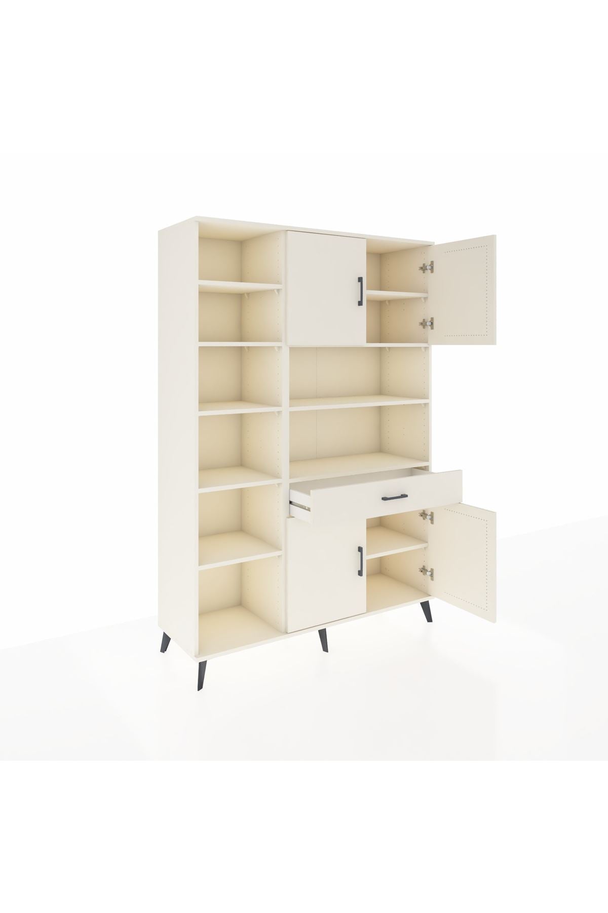 Hyperion Dolap 10 Raflı Tek Çekmeceli 4 Kapaklı 132x44x195 Aytaşı-Aytaşı/Aytaşı