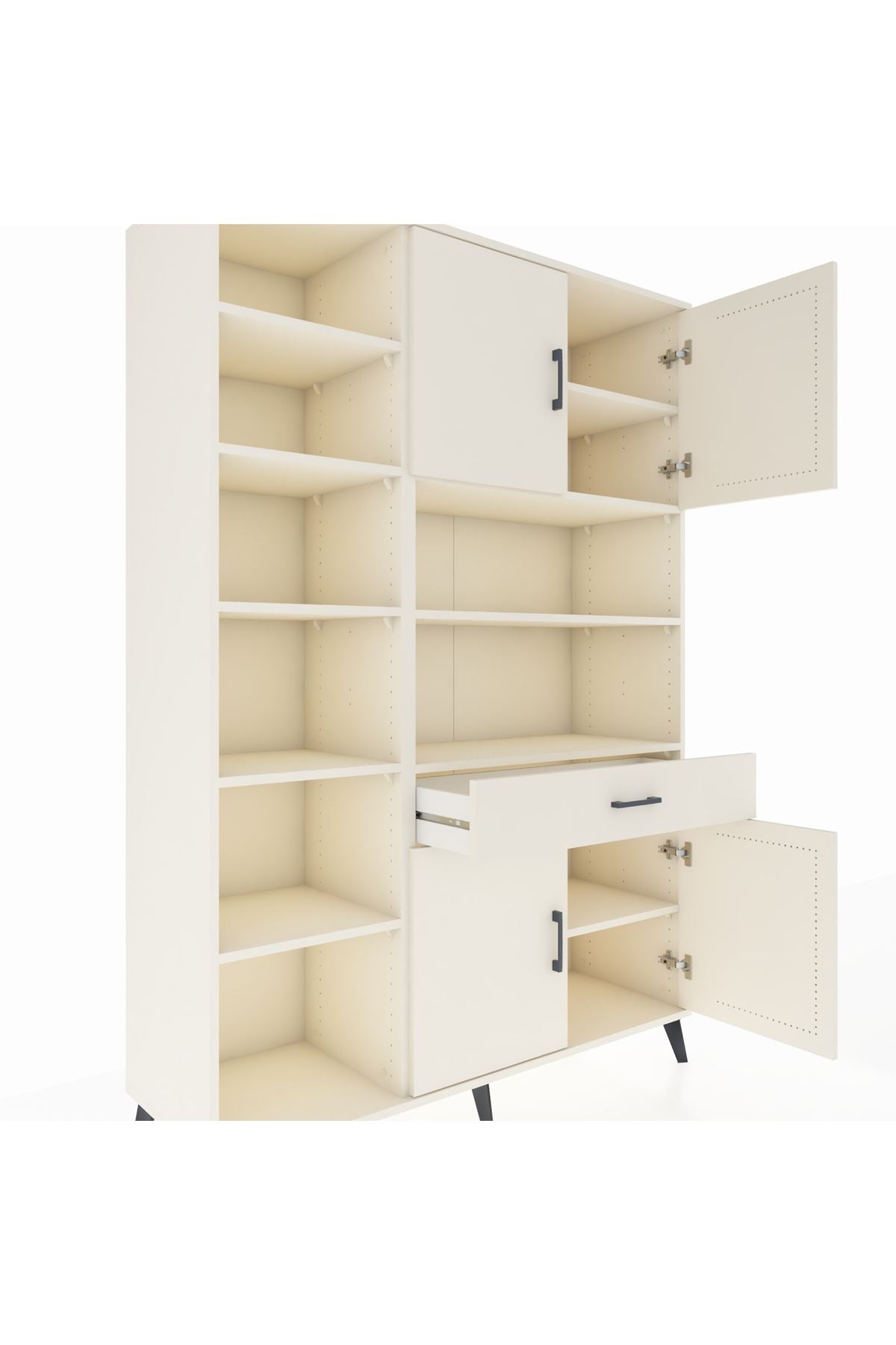 Hyperion Dolap 10 Raflı Tek Çekmeceli 4 Kapaklı 132x44x195 Aytaşı-Aytaşı/Aytaşı