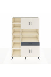 Hyperion Dolap 10 Raflı Tek Çekmeceli 4 Kapaklı 132x44x195 Aytaşı-Aytaşı/Antrasit