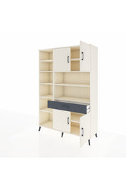 Hyperion Dolap 10 Raflı Tek Çekmeceli 4 Kapaklı 132x44x195 Aytaşı-Aytaşı/Antrasit