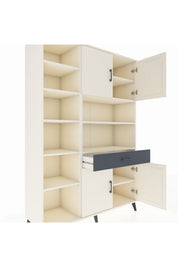 Hyperion Dolap 10 Raflı Tek Çekmeceli 4 Kapaklı 132x44x195 Aytaşı-Aytaşı/Antrasit