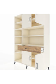 Hyperion Dolap 10 Raflı Tek Çekmeceli 4 Kapaklı 132x44x195 Aytaşı-Aytaşı/Çam