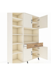 Hyperion Dolap 10 Raflı Tek Çekmeceli 4 Kapaklı 132x44x195 Aytaşı-Aytaşı/Çam