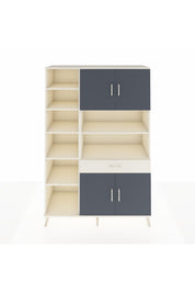 Hyperion Dolap 10 Raflı Tek Çekmeceli 4 Kapaklı 132x44x195 Aytaşı-Antrasit/Aytaşı