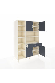 Hyperion Dolap 10 Raflı Tek Çekmeceli 4 Kapaklı 132x44x195 Aytaşı-Antrasit/Antrasit