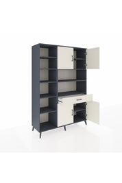 Hyperion Dolap 10 Raflı Tek Çekmeceli 4 Kapaklı 132x44x195 Antrasit-Aytaşı/Aytaşı