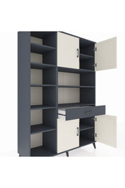 Hyperion Dolap 10 Raflı Tek Çekmeceli 4 Kapaklı 132x44x195 Antrasit-Aytaşı/Antrasit