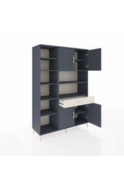 Hyperion Dolap 10 Raflı Tek Çekmeceli 4 Kapaklı 132x44x195 Antrasit-Antrasit/Aytaşı