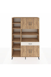 Hyperion Dolap 10 Raflı Tek Çekmeceli 4 Kapaklı 132x44x195 Çam-Çam/Aytaşı
