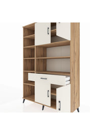 Hyperion Dolap 10 Raflı Tek Çekmeceli 4 Kapaklı 132x44x195 Çam-Aytaşı/Aytaşı
