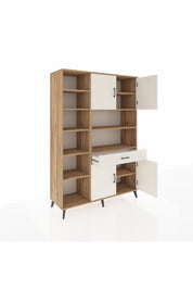 Hyperion Dolap 10 Raflı Tek Çekmeceli 4 Kapaklı 132x44x195 Çam-Aytaşı/Aytaşı