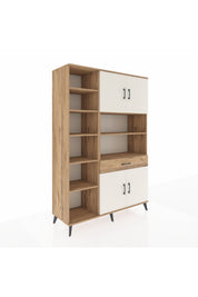 Hyperion Dolap 10 Raflı Tek Çekmeceli 4 Kapaklı 132x44x195 Çam-Aytaşı/Çam