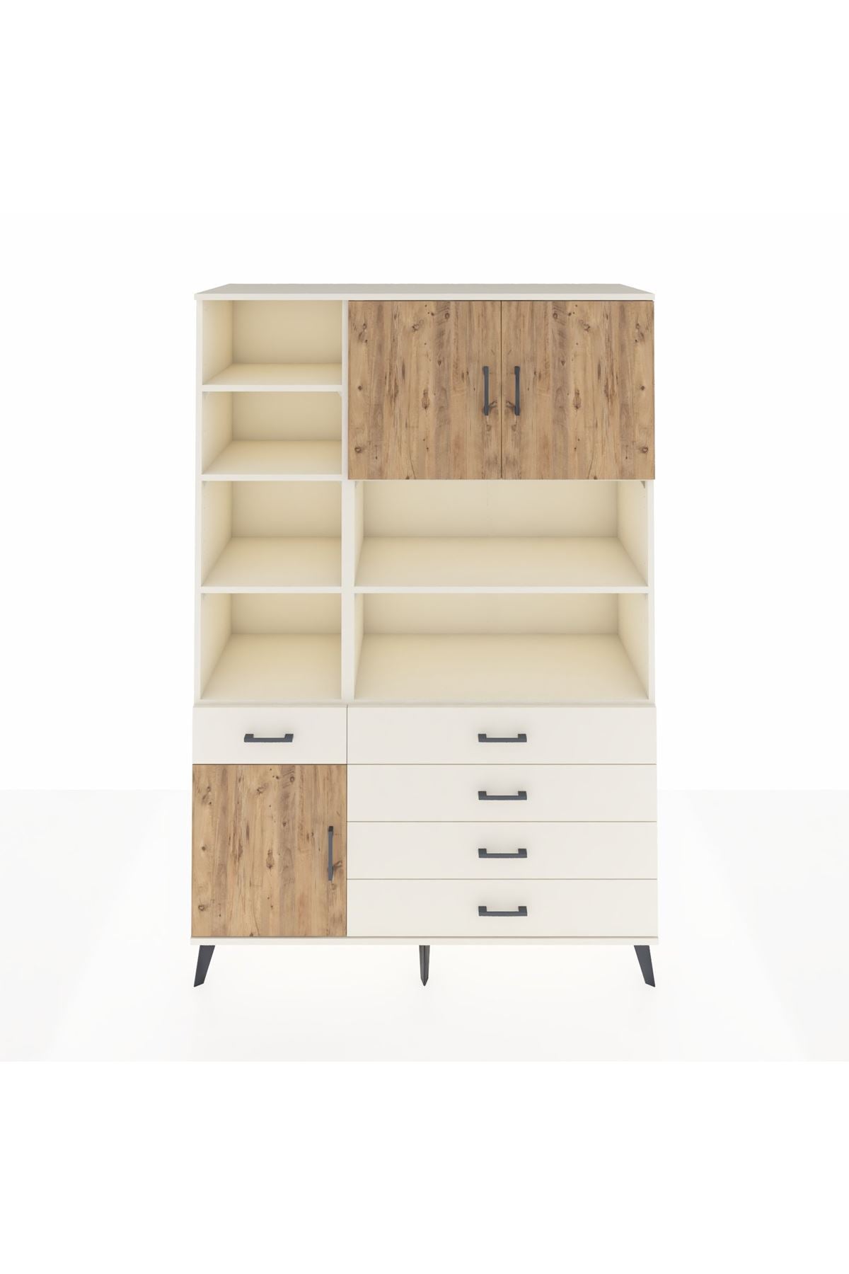 Hyperion Dolap 9 Raflı 5 Çekmeceli 3 Kapaklı 132x44x195 Aytaşı-Çam/Aytaşı