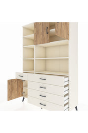 Hyperion Dolap 9 Raflı 5 Çekmeceli 3 Kapaklı 132x44x195 Aytaşı-Çam/Aytaşı