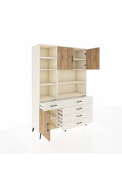 Hyperion Dolap 9 Raflı 5 Çekmeceli 3 Kapaklı 132x44x195 Aytaşı-Çam/Aytaşı