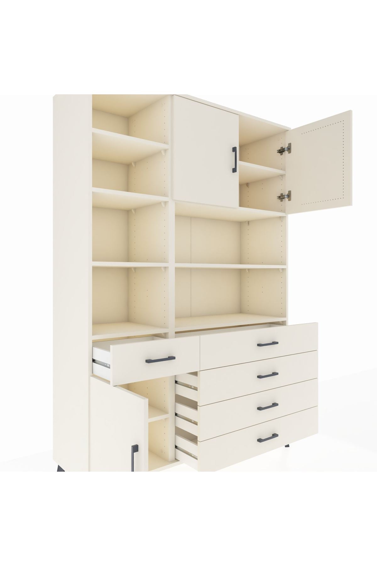 Hyperion Dolap 9 Raflı 5 Çekmeceli 3 Kapaklı 132x44x195 Aytaşı-Aytaşı/Aytaşı