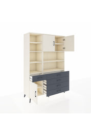 Hyperion Dolap 9 Raflı 5 Çekmeceli 3 Kapaklı 132x44x195 Aytaşı-Aytaşı/Antrasit