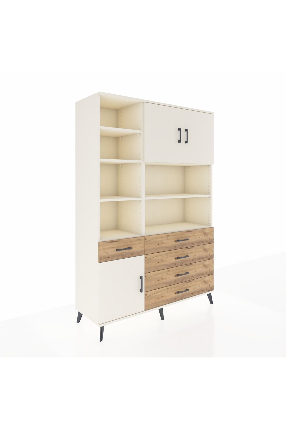 Hyperion Dolap 9 Raflı 5 Çekmeceli 3 Kapaklı 132x44x195 Aytaşı-Aytaşı/Çam