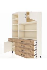 Hyperion Dolap 9 Raflı 5 Çekmeceli 3 Kapaklı 132x44x195 Aytaşı-Aytaşı/Çam