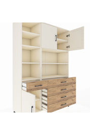 Hyperion Dolap 9 Raflı 5 Çekmeceli 3 Kapaklı 132x44x195 Aytaşı-Aytaşı/Çam
