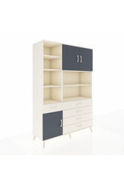 Hyperion Dolap 9 Raflı 5 Çekmeceli 3 Kapaklı 132x44x195 Aytaşı-Antrasit/Aytaşı