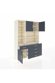 Hyperion Dolap 9 Raflı 5 Çekmeceli 3 Kapaklı 132x44x195 Aytaşı-Antrasit/Antrasit