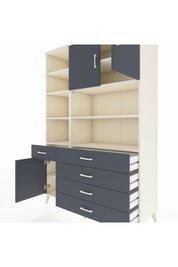 Hyperion Dolap 9 Raflı 5 Çekmeceli 3 Kapaklı 132x44x195 Aytaşı-Antrasit/Antrasit