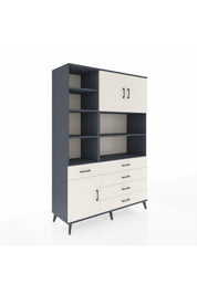 Hyperion Dolap 9 Raflı 5 Çekmeceli 3 Kapaklı 132x44x195 Antrasit-Aytaşı/Aytaşı