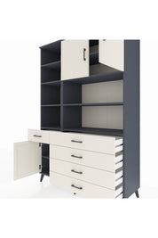 Hyperion Dolap 9 Raflı 5 Çekmeceli 3 Kapaklı 132x44x195 Antrasit-Aytaşı/Aytaşı