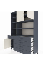 Hyperion Dolap 9 Raflı 5 Çekmeceli 3 Kapaklı 132x44x195 Antrasit-Aytaşı/Antrasit