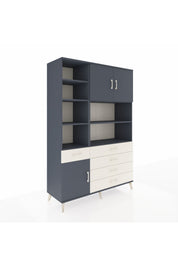 Hyperion Dolap 9 Raflı 5 Çekmeceli 3 Kapaklı 132x44x195 Antrasit-Antrasit/Aytaşı