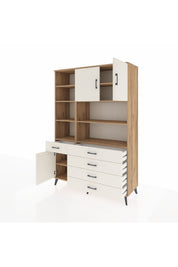Hyperion Dolap 9 Raflı 5 Çekmeceli 3 Kapaklı 132x44x195 Çam-Aytaşı/Aytaşı