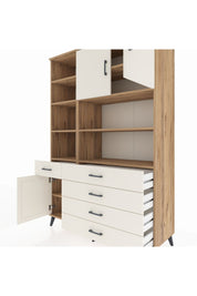 Hyperion Dolap 9 Raflı 5 Çekmeceli 3 Kapaklı 132x44x195 Çam-Aytaşı/Aytaşı