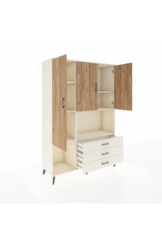 Hyperion Dolap 6 Raflı 3 Çekmeceli 3 Kapaklı 132x44x195 Aytaşı-Çam/Aytaşı