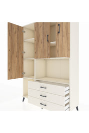 Hyperion Dolap 6 Raflı 3 Çekmeceli 3 Kapaklı 132x44x195 Aytaşı-Çam/Aytaşı