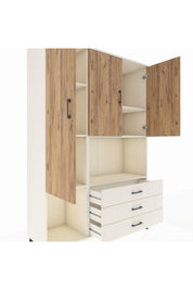 Hyperion Dolap 6 Raflı 3 Çekmeceli 3 Kapaklı 132x44x195 Aytaşı-Çam/Aytaşı