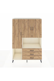 Hyperion Dolap 6 Raflı 3 Çekmeceli 3 Kapaklı 132x44x195 Aytaşı-Çam/Çam