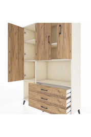 Hyperion Dolap 6 Raflı 3 Çekmeceli 3 Kapaklı 132x44x195 Aytaşı-Çam/Çam