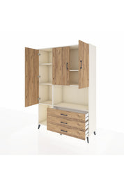 Hyperion Dolap 6 Raflı 3 Çekmeceli 3 Kapaklı 132x44x195 Aytaşı-Çam/Çam