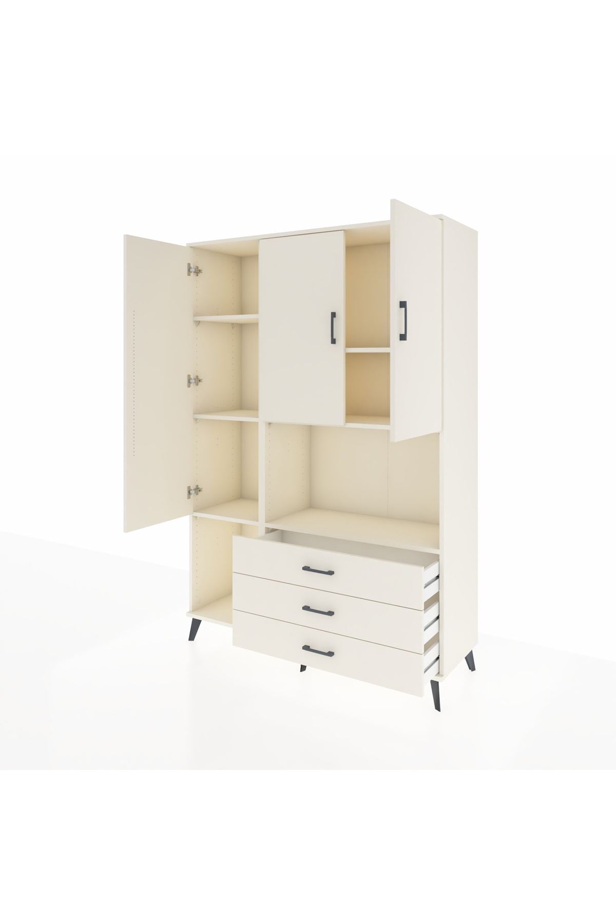 Hyperion Dolap 6 Raflı 3 Çekmeceli 3 Kapaklı 132x44x195 Aytaşı-Aytaşı/Aytaşı