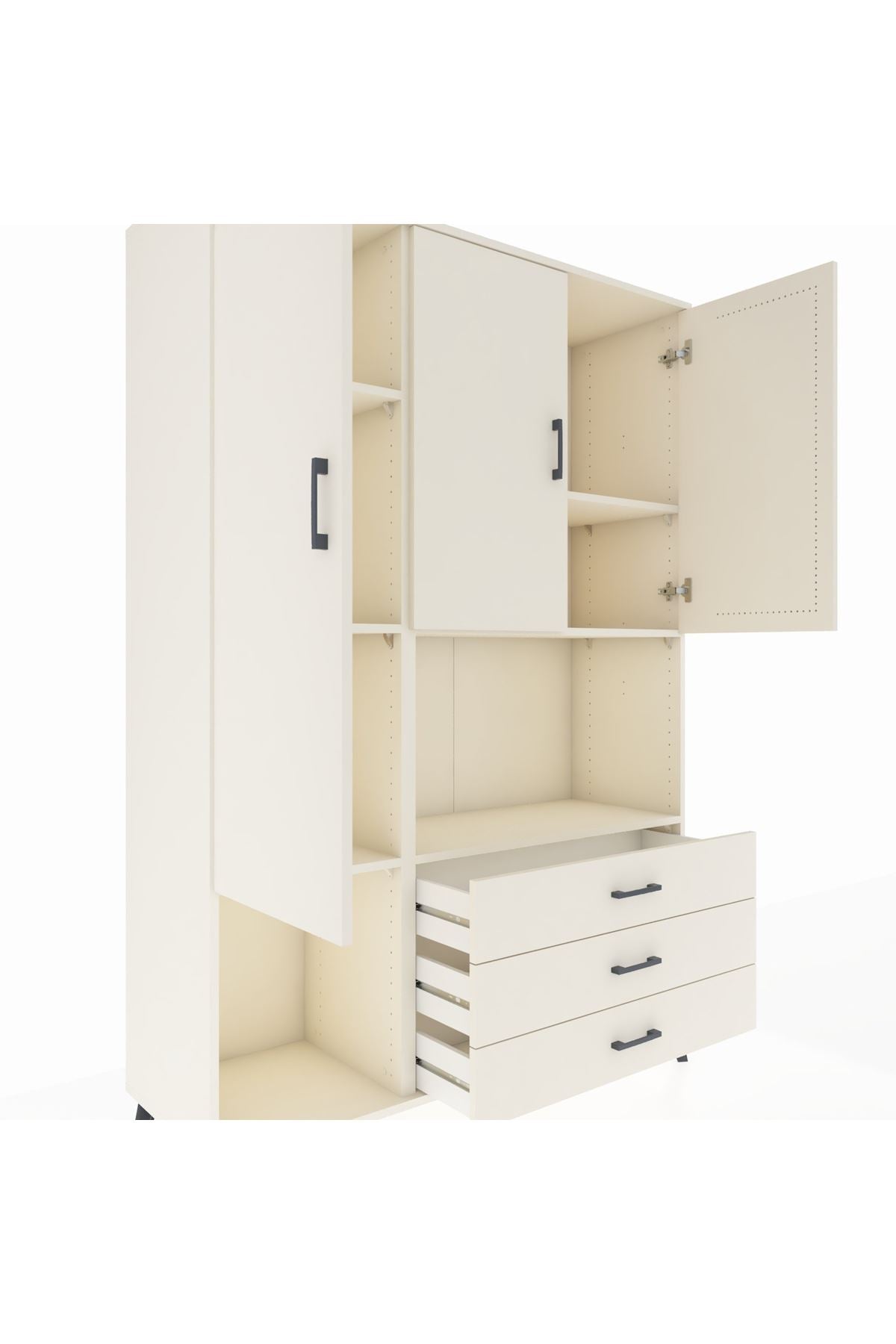 Hyperion Dolap 6 Raflı 3 Çekmeceli 3 Kapaklı 132x44x195 Aytaşı-Aytaşı/Aytaşı