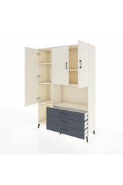 Hyperion Dolap 6 Raflı 3 Çekmeceli 3 Kapaklı 132x44x195 Aytaşı-Aytaşı/Antrasit