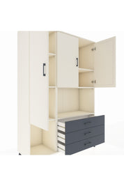 Hyperion Dolap 6 Raflı 3 Çekmeceli 3 Kapaklı 132x44x195 Aytaşı-Aytaşı/Antrasit