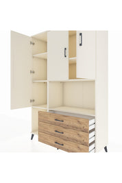 Hyperion Dolap 6 Raflı 3 Çekmeceli 3 Kapaklı 132x44x195 Aytaşı-Aytaşı/Çam