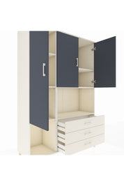 Hyperion Dolap 6 Raflı 3 Çekmeceli 3 Kapaklı 132x44x195 Aytaşı-Antrasit/Aytaşı